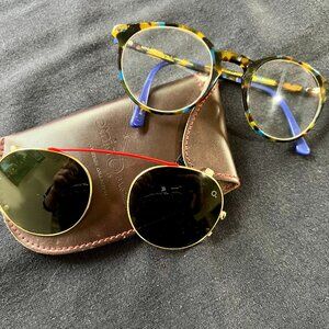 |DISCOUNTED SHIP| RARE Etnia Barcelona JORDAAN Glasses + Clip-On Sunglasses Set